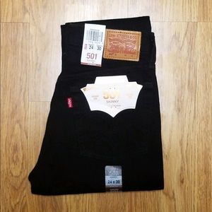 RARE NEW Women’s Levi’s 501 Black Skinny Jeans